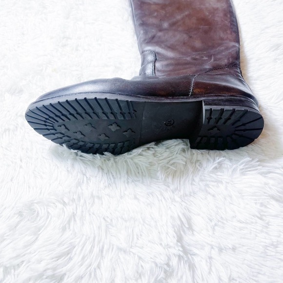 Barney's Chocolate Brown Knee High Riding Boot Brass Details SZ36 - Picture 4 of 9